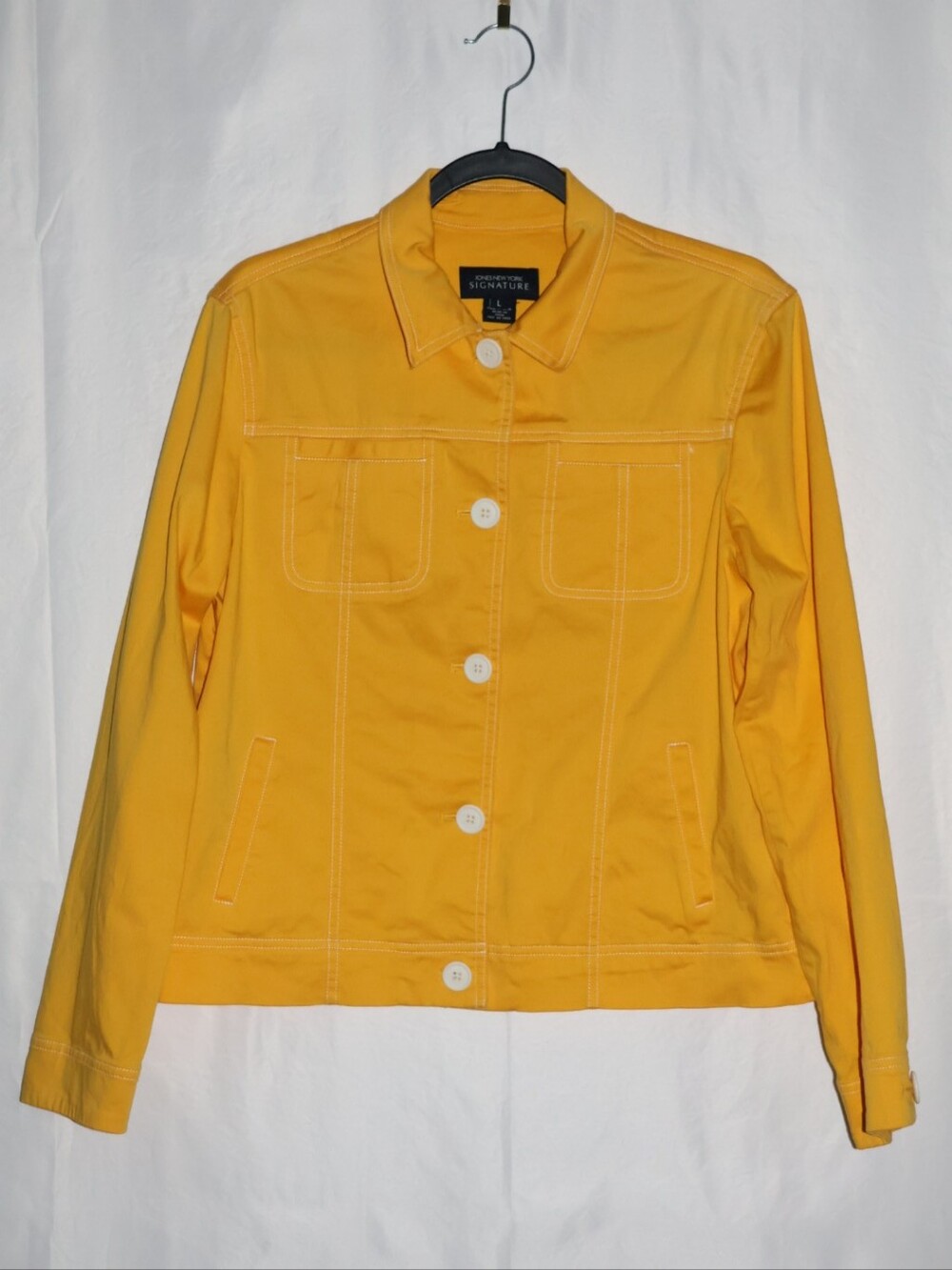Jones New York Yellow Button-Front Utility Jacket.